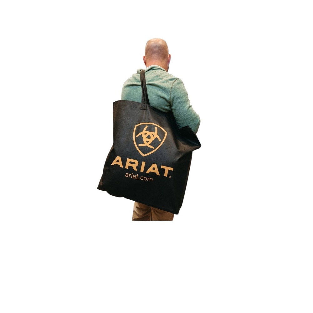 Ariat Reusable Shopping Tote Bag Black & Brown Recycled  W-23" X‎ H-21" X D-5